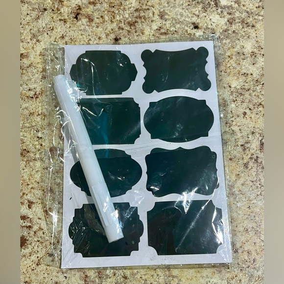 Chalkboard Sticker Labels, Waterproof PVC Decals, Handwritten Label, With Marker - Picture 1 of 2